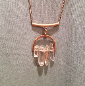 Faux Crystal Necklace Set, EUC